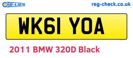 WK61YOA are the vehicle registration plates.