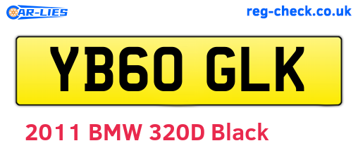YB60GLK are the vehicle registration plates.