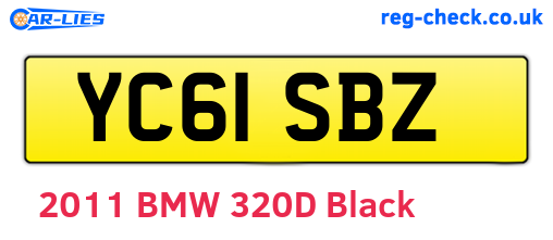 YC61SBZ are the vehicle registration plates.