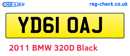 YD61OAJ are the vehicle registration plates.