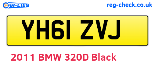 YH61ZVJ are the vehicle registration plates.