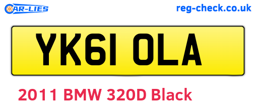 YK61OLA are the vehicle registration plates.