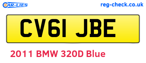 CV61JBE are the vehicle registration plates.