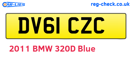 DV61CZC are the vehicle registration plates.