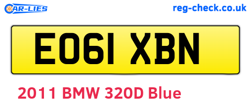 EO61XBN are the vehicle registration plates.