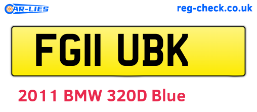 FG11UBK are the vehicle registration plates.