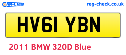 HV61YBN are the vehicle registration plates.