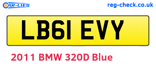 LB61EVY are the vehicle registration plates.