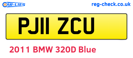 PJ11ZCU are the vehicle registration plates.
