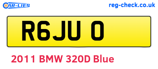 R6JUO are the vehicle registration plates.