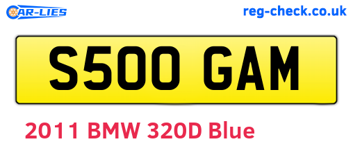 S500GAM are the vehicle registration plates.