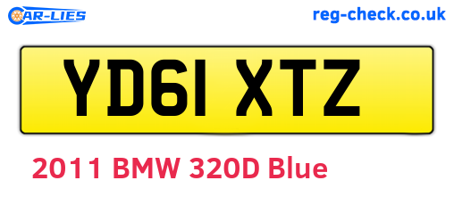 YD61XTZ are the vehicle registration plates.