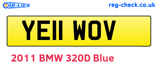 YE11WOV are the vehicle registration plates.