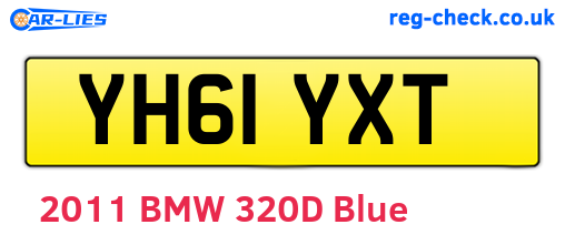 YH61YXT are the vehicle registration plates.
