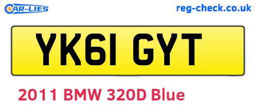 YK61GYT are the vehicle registration plates.