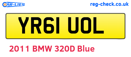 YR61UOL are the vehicle registration plates.