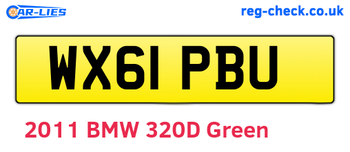 WX61PBU are the vehicle registration plates.
