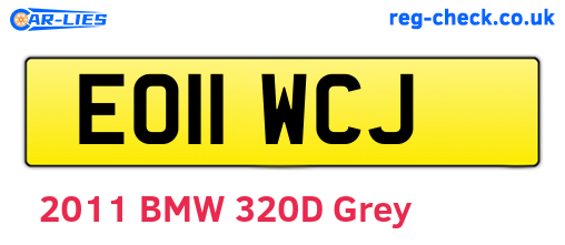 EO11WCJ are the vehicle registration plates.