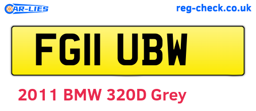 FG11UBW are the vehicle registration plates.
