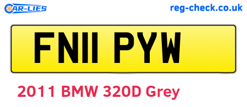 FN11PYW are the vehicle registration plates.
