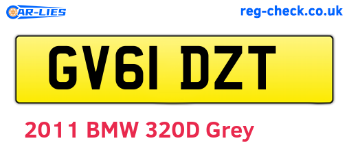 GV61DZT are the vehicle registration plates.