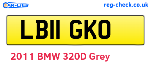 LB11GKO are the vehicle registration plates.