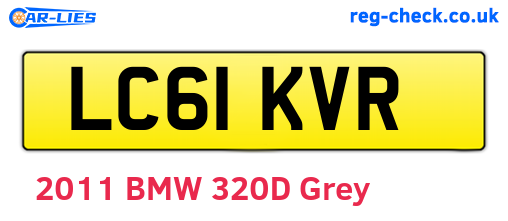 LC61KVR are the vehicle registration plates.