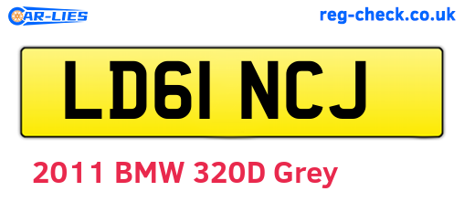LD61NCJ are the vehicle registration plates.