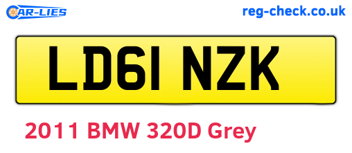 LD61NZK are the vehicle registration plates.