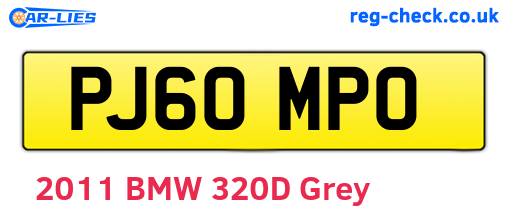 PJ60MPO are the vehicle registration plates.