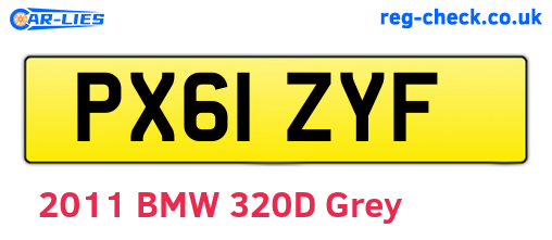 PX61ZYF are the vehicle registration plates.