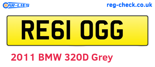 RE61OGG are the vehicle registration plates.
