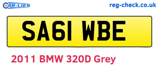 SA61WBE are the vehicle registration plates.