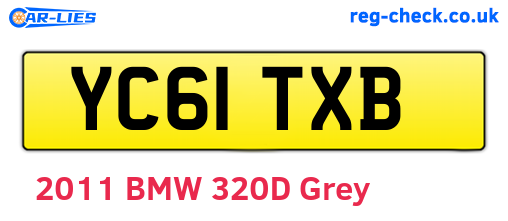 YC61TXB are the vehicle registration plates.