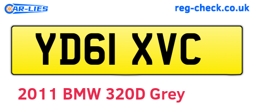 YD61XVC are the vehicle registration plates.