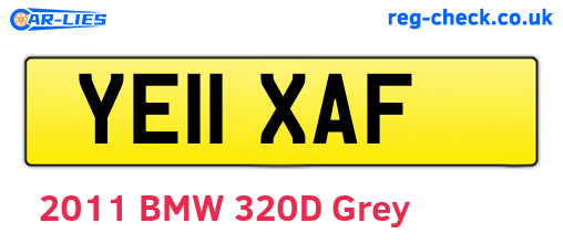 YE11XAF are the vehicle registration plates.