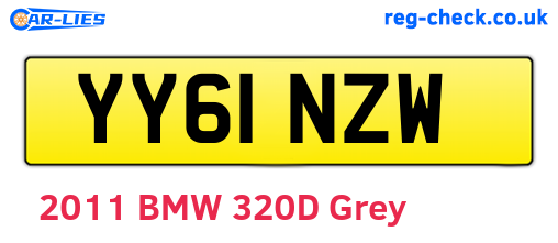 YY61NZW are the vehicle registration plates.