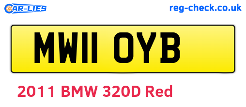 MW11OYB are the vehicle registration plates.