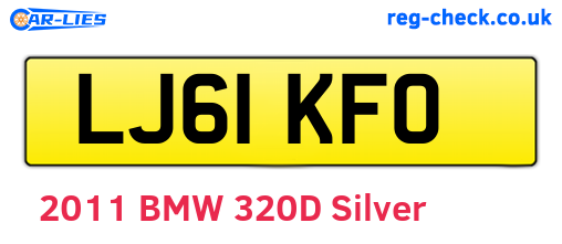 LJ61KFO are the vehicle registration plates.