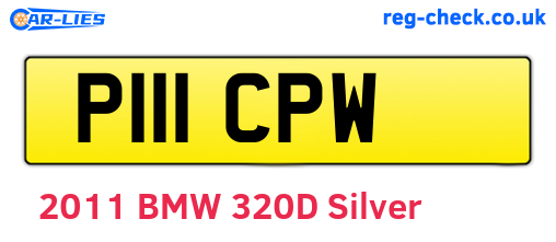 P111CPW are the vehicle registration plates.