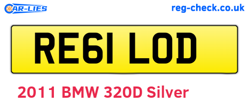 RE61LOD are the vehicle registration plates.