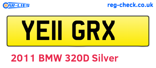 YE11GRX are the vehicle registration plates.
