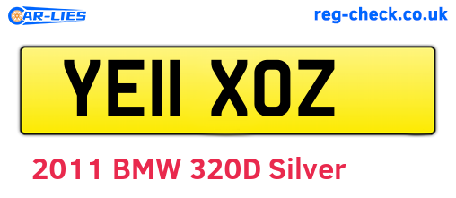 YE11XOZ are the vehicle registration plates.