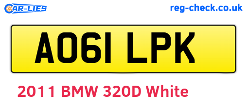 AO61LPK are the vehicle registration plates.