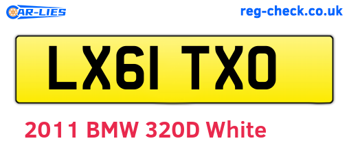 LX61TXO are the vehicle registration plates.