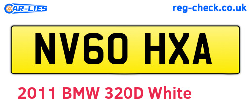 NV60HXA are the vehicle registration plates.