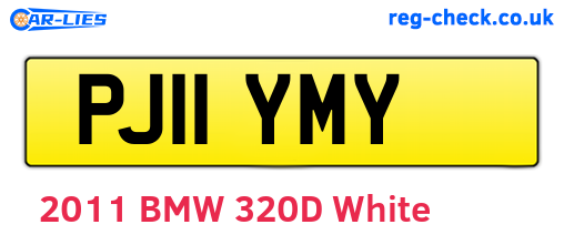 PJ11YMY are the vehicle registration plates.