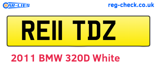RE11TDZ are the vehicle registration plates.