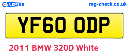 YF60ODP are the vehicle registration plates.