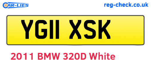 YG11XSK are the vehicle registration plates.